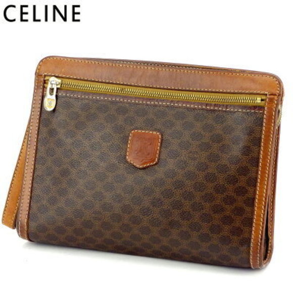 Celine clutch bag Shoulder Bag macadam brown beige leather - Picture 1 of 6